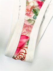 Tie Dye Rose Print Bow Bra & Panty Set