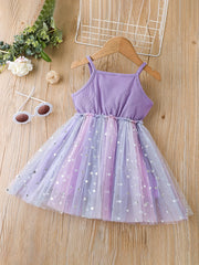 Toddler Girls Heart Print Princess Cami Dress for Party