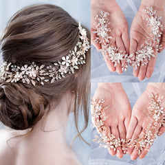 Bridal Flower Headband Hair Jewelry Tiara Rhinestone Tiara