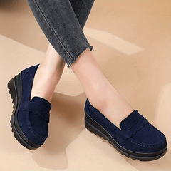 Women's Platform Loafers Slip On Shoes Casual Comfort Anti slip Shoes