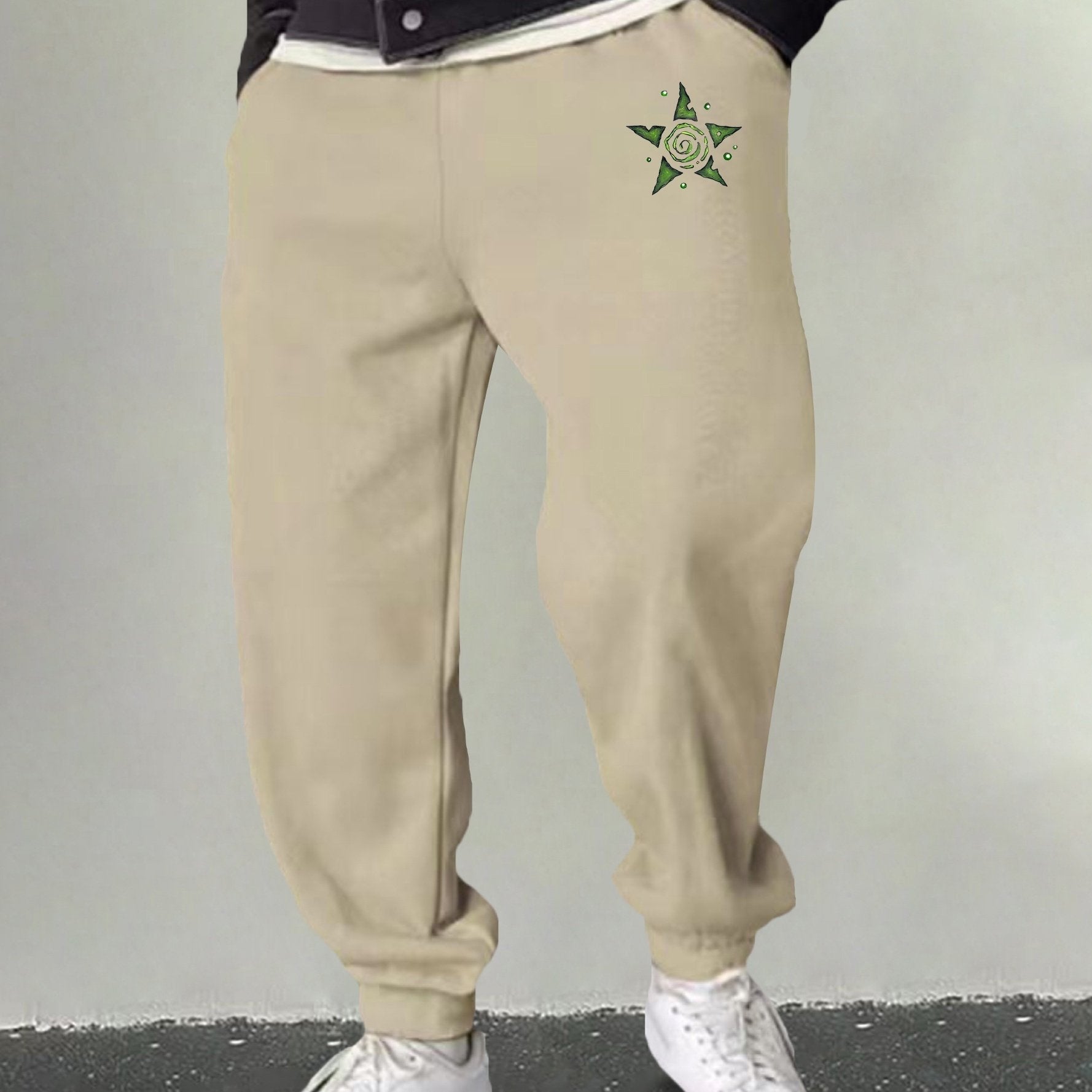 Men's Pentagram Graphic Sweatpants Stretch Drawstring Joggers