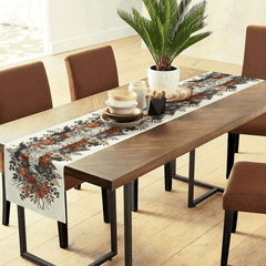 Linen Halloween Pumpkin Table Runner Placemat