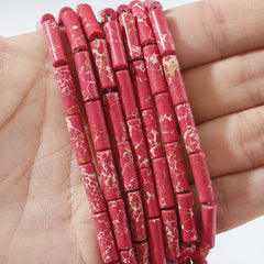 30pcs Natural Stone Synthetic Tube Beads for Jewelry Making