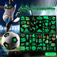 10pcs Glow in the Dark Football Tattoo Stickers - Fan Favorite