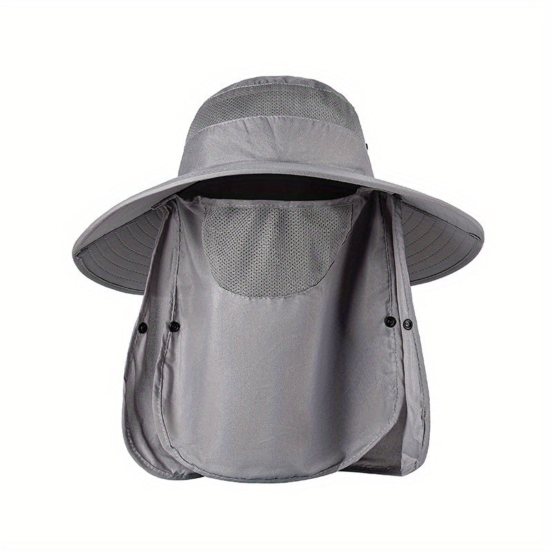 Outdoor Sunscreen Anti-mosquito Hat w/ Facecover for Camping Hiking Fishing