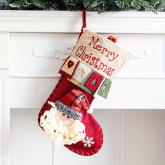 Large Felt 3D Christmas Socks Holiday Decoration Gift Bag Pendant