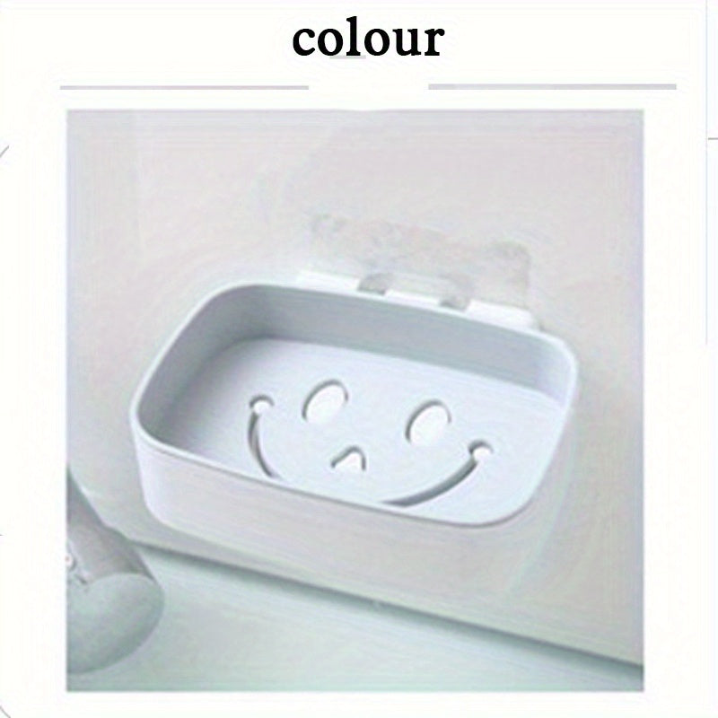 Smiling Face Double Layer Soap Holder Wall Mounted Soap Dish Plastic Soap Tray