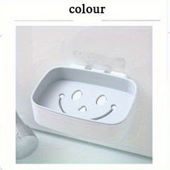 Smiling Face Double Layer Soap Holder Wall Mounted Soap Dish Plastic Soap Tray