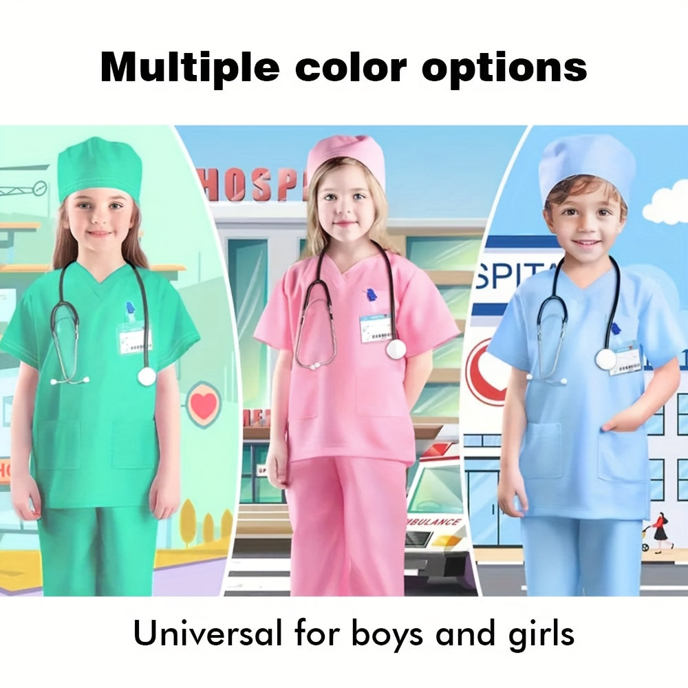 Kids Doctor Dress Up Clothing 4pcs Set for Play Halloween Dress Up