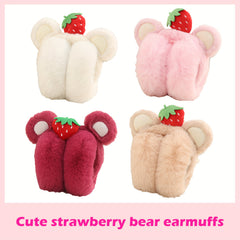 Winter Plush Strawberry Earmuffs Outdoor Ear Cover