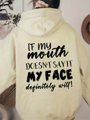Graphic Print Drawstring Loose Hoodie Long Sleeve Sweatshirt