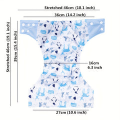 1pc Reusable Adjustable Washable Diaper + Bamboo Charcoal Insert
