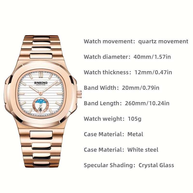 Classic Business Steel Strap Quartz Watch Waterproof Watch