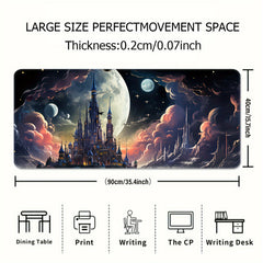 Moon Castle Mouse Pad Gaming Non-slip Base Waterproof Gamer Office Home