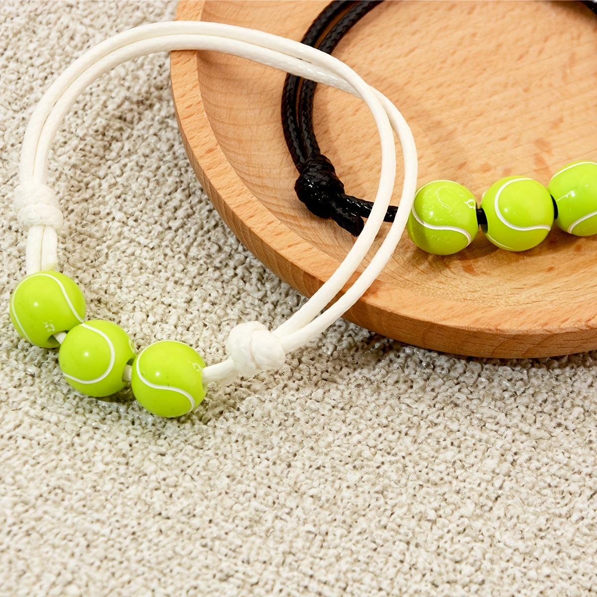 Wax Thread Tennis Charm Bracelet Set For Boys