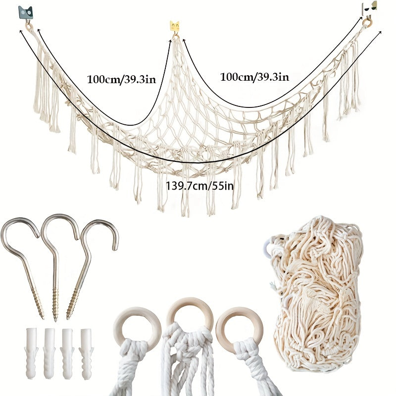 Boho Stuffed Animals Net Hammock Toy Storage Holder
