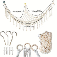 Boho Stuffed Animals Net Hammock Toy Storage Holder