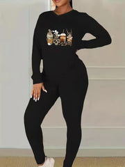 Halloween 2 Piece Set Women's Graphic Print Top & Leggings