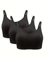 3 Pack Plus Size Seamless Sports Bra Set