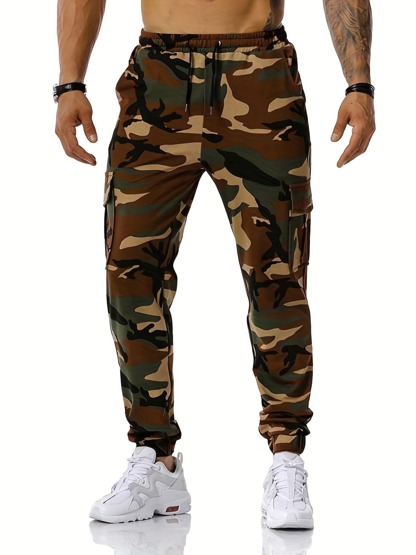 Men's Camo Cargo Pants Work Outdoors Streetwear