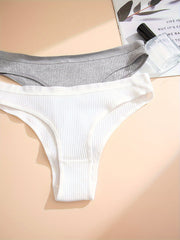 7pc Ribbed Panties Breathable Intimates Stretchy Underwear