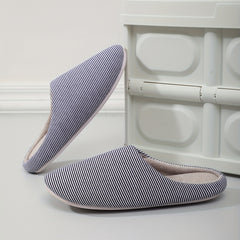 Cozy Striped House Slippers for Men Winter Shoes