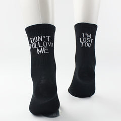 Women's Letter Print Casual Mid Tube Socks