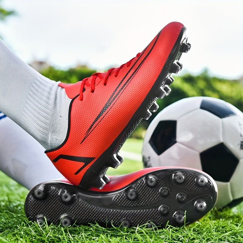 Boy's High Top AG Cleat Football Boots Anti-skid Lace Up Soccer Cleats