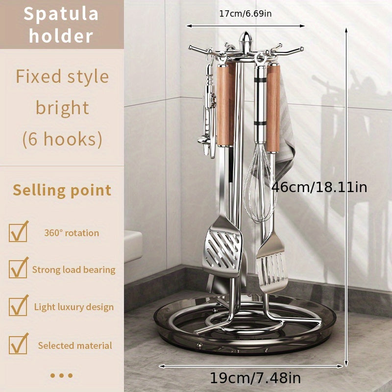 Stainless Steel Cutlery Rack with 6 Hooks