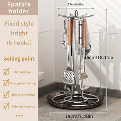 Stainless Steel Cutlery Rack with 6 Hooks