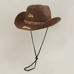 Men's Summer Straw Sun Hat for Fishing Beach Travel