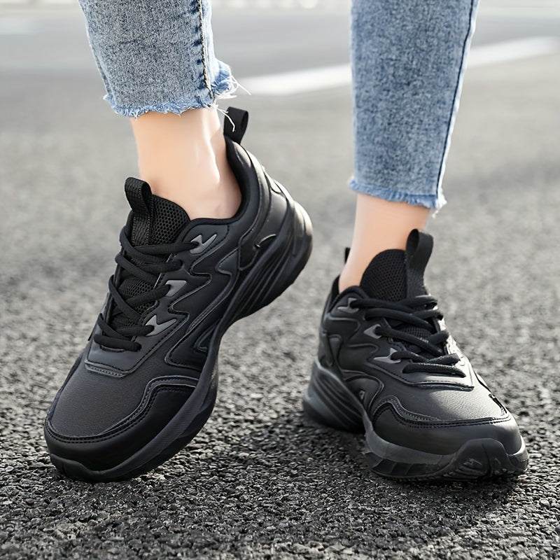 Waterproof Height Increased Running Shoes Chunky Sports Sneakers
