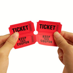 200pcs Red Raffle Tickets Double Roll Ticket For Events Entry