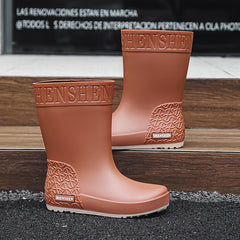Women's Waterproof High Tube Rain Boots Solid Non slip Outdoor Rain Boots