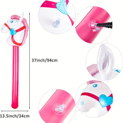 Inflatable Horse Head Stick Toy for Kids - Christmas Halloween Thanksgiving