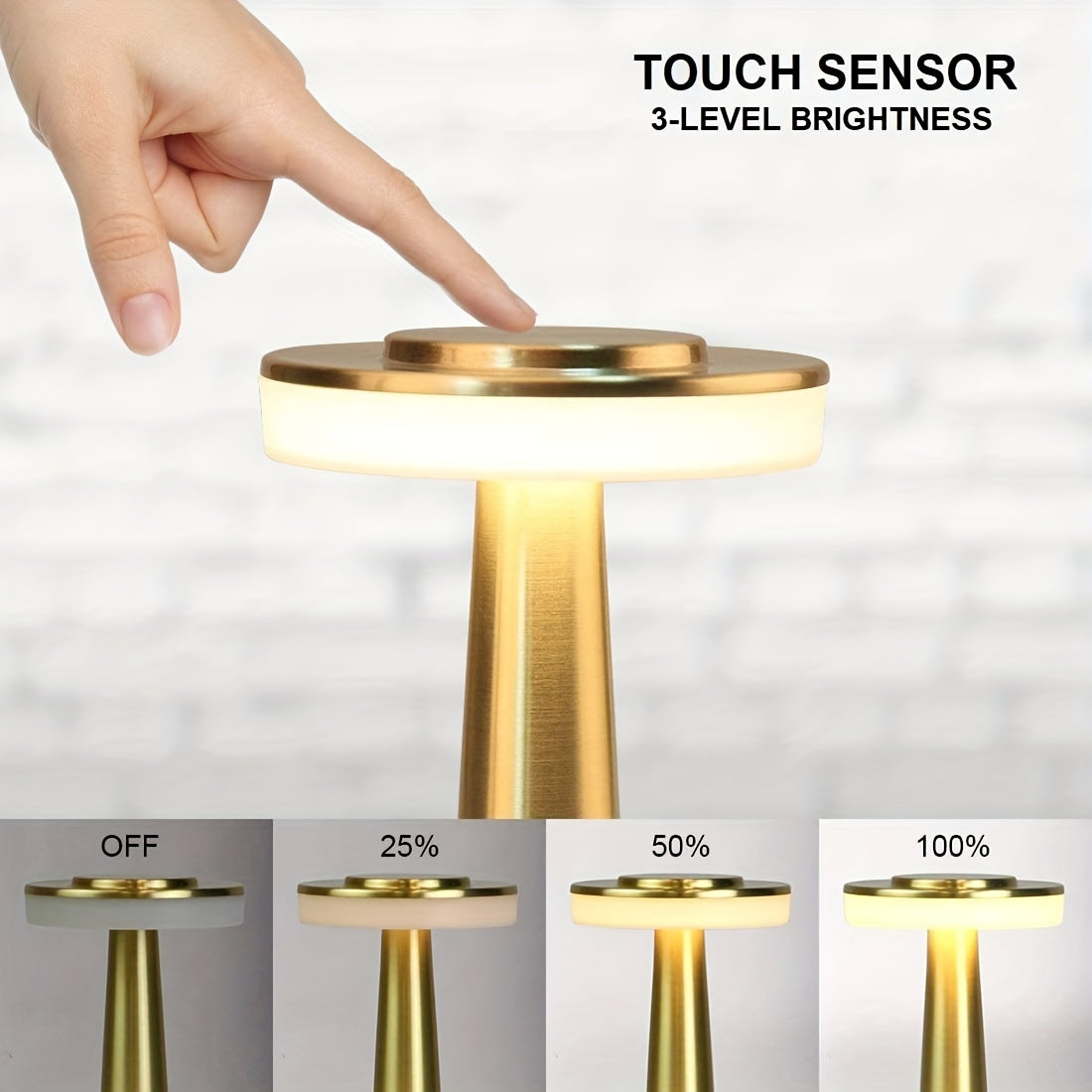 Portable LED Table Lamp Touch Sensor 3 Levels Brightness