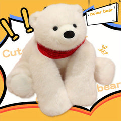 Polar Bear Plush Doll Soft Stuffed Animal with Red Scarf - Gift Home Decor