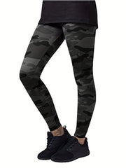 Camo Print High Waist Skinny Leggings Casual Every Stretchy Leggings