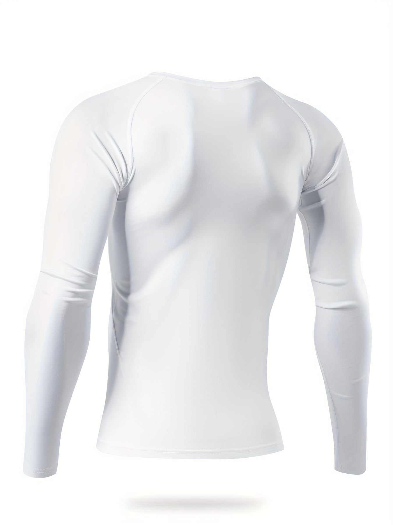 Men's Letter Print Compression Long Sleeve Shirt for Sports Workout