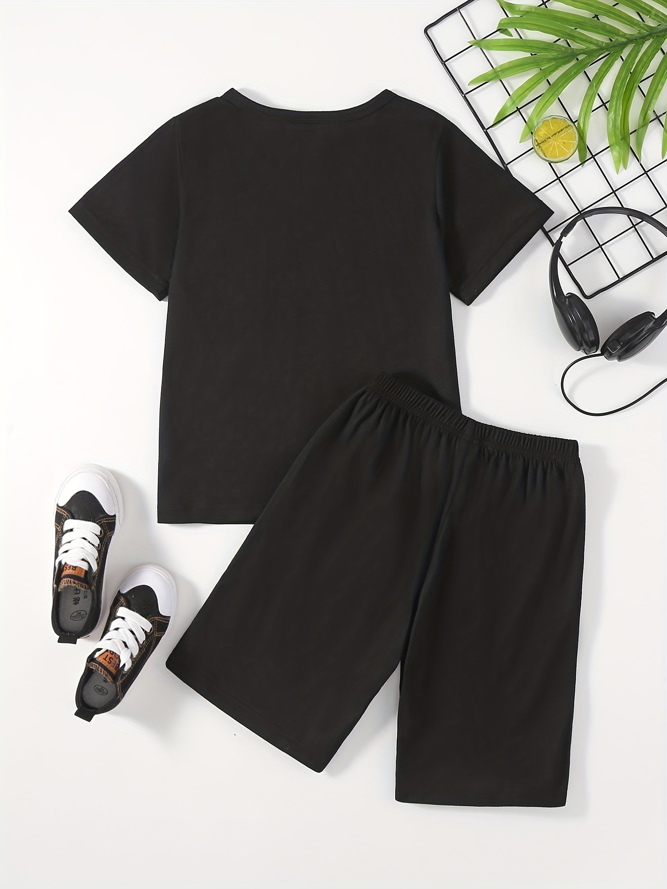2pc Boys Casual Short Sleeve T shirt&Shorts Set Summer Kids Clothing