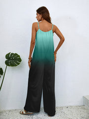 Boho Gradient Spaghetti Jumpsuit Wide Leg