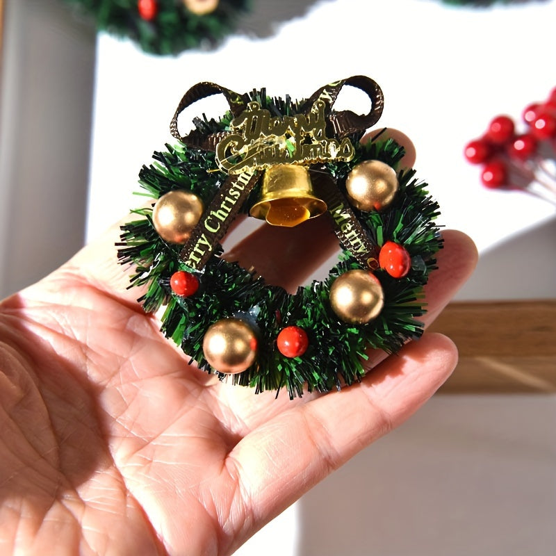 Mini Christmas Wreath Ornament Tree Pendant Decoration