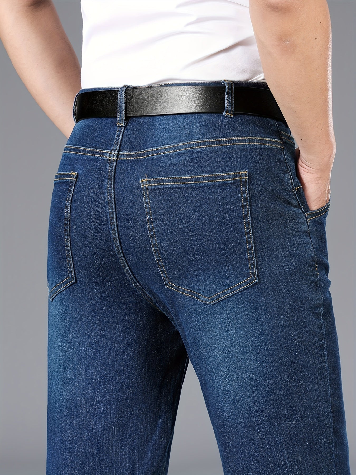Men's Stretch Straight Leg Jeans Business Gift