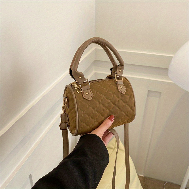 Argyle Boston Handbag Vintage Crossbody Bucket Purse
