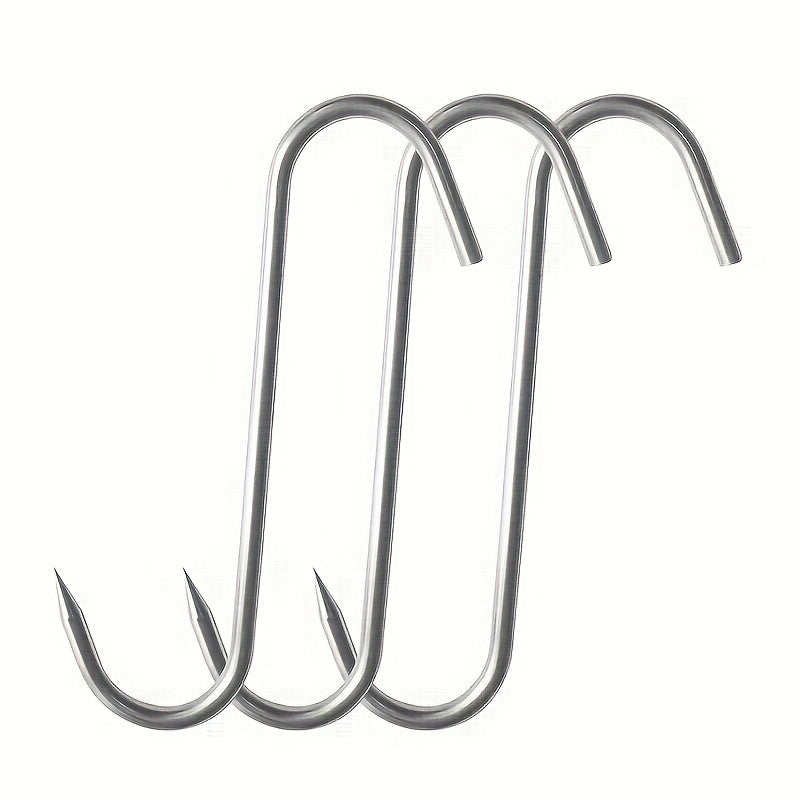 4pcs Stainless Steel S Hooks Hanging Meat Salami Ham Duck Hooks
