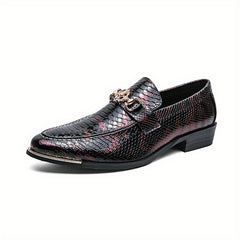 Textured Loafer Shoes Men's Almond Toe Slip-On Spring Summer