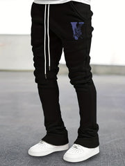 Eagle Pattern Stretch Hip Hop Joggers Men's Casual Flared Trousers