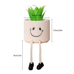 Creative Emoticon Pendant Doll Ceramic Flower Pot Succulent Plant Pot