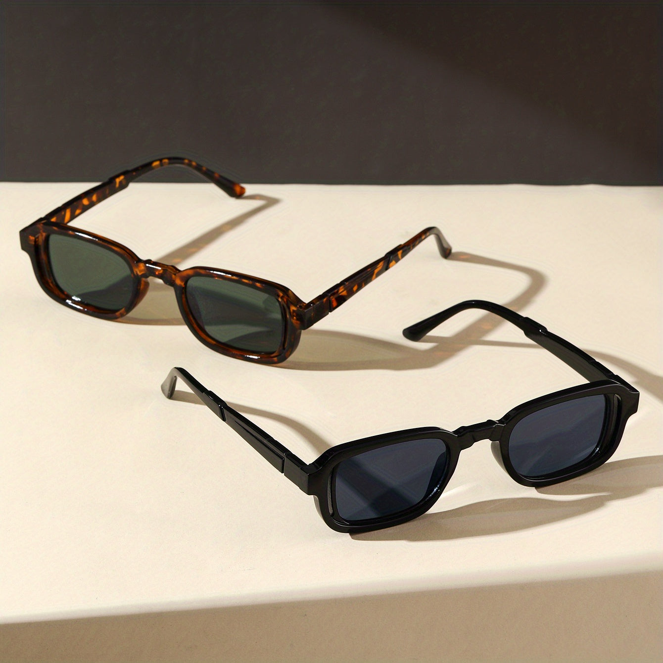 Rectangle Sunglasses Tortoiseshell Anti Glare UV400