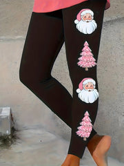 Women's Santa & Christmas Tree Print Leggings